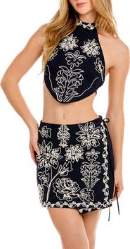 Agua Bendita Danina Batik Wrap Cover-Up Skirt