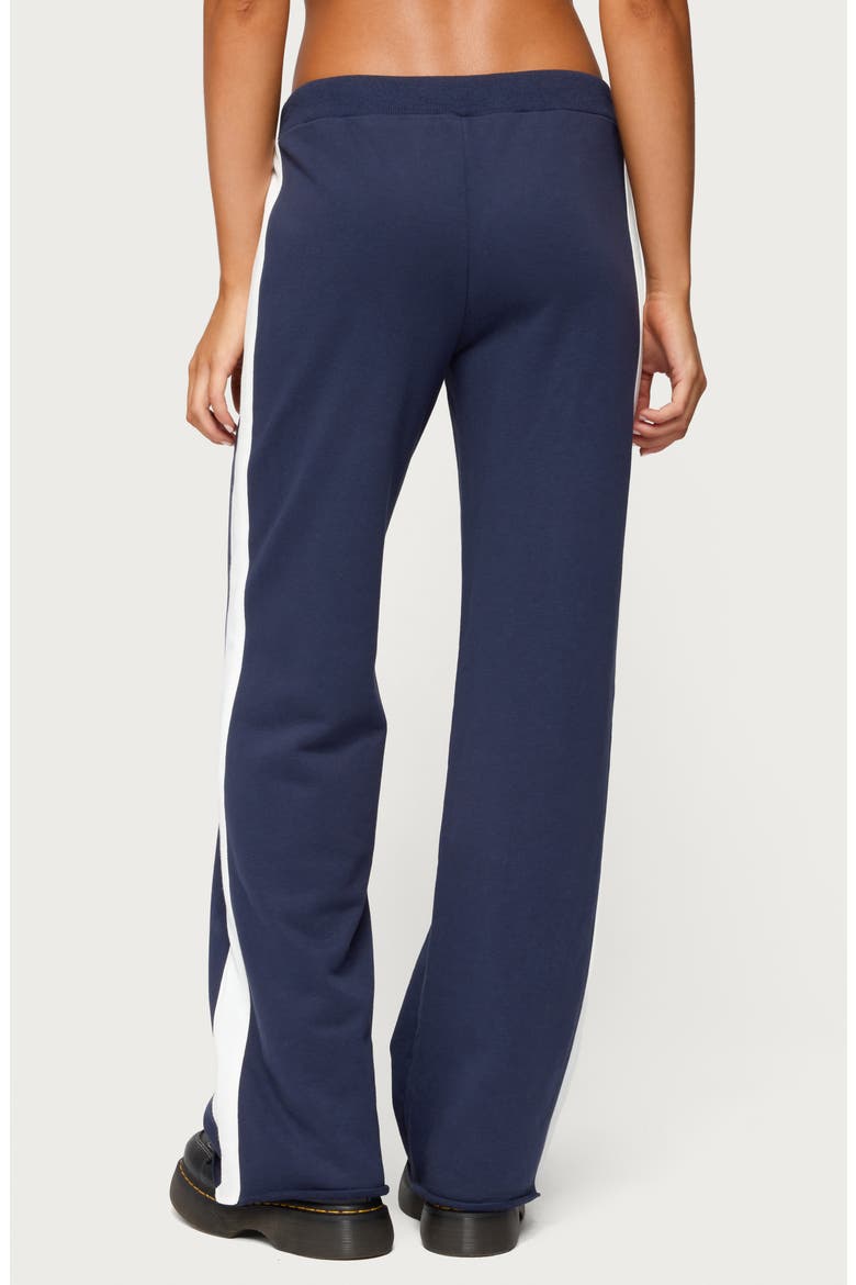 Baker Contrast Stripe Wide Leg Sweatpants, Alternate, color, NAVY