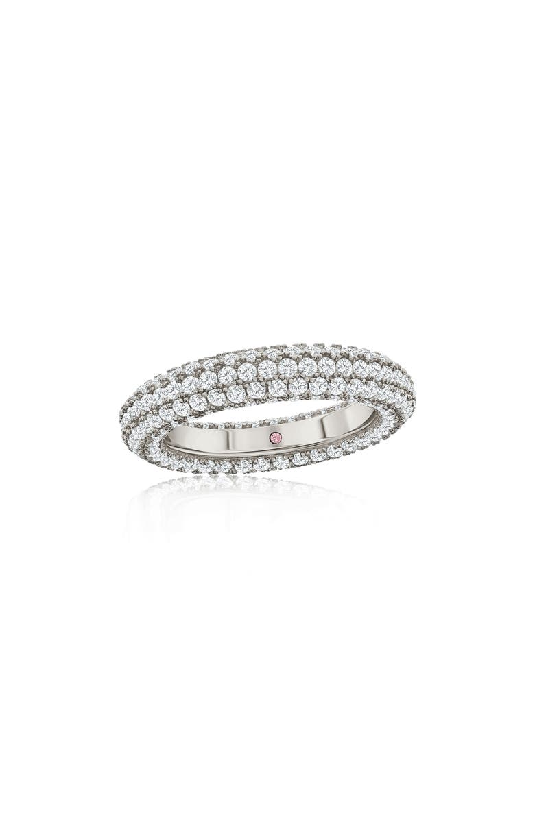 SUZY LEVIAN Pavé Cubic Zirconia Round Eternity Band Ring, Main, color, Silver