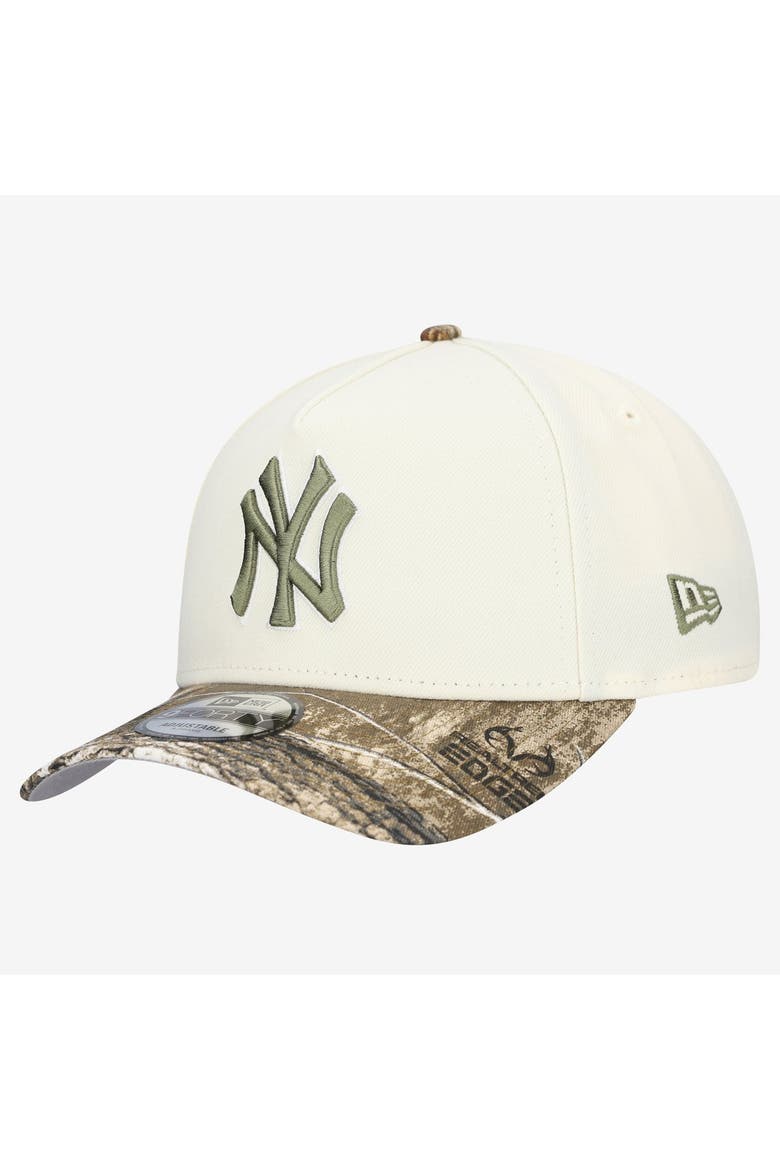 Men's New Era Khaki/Realtree Camo New York Yankees 9FORTY A-Frame Adjustable Hat, Alternate, color, Khaki