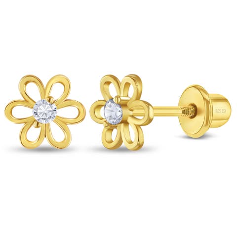 Flower Cubic Zirconia Flower Earrings