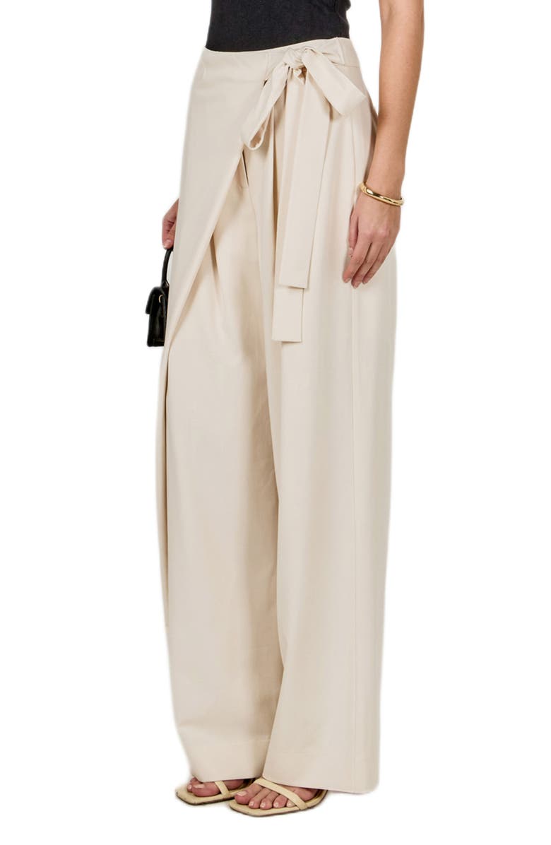 Endless Rose Faux Wrap Wide Leg Pants, Alternate, color, Ivory
