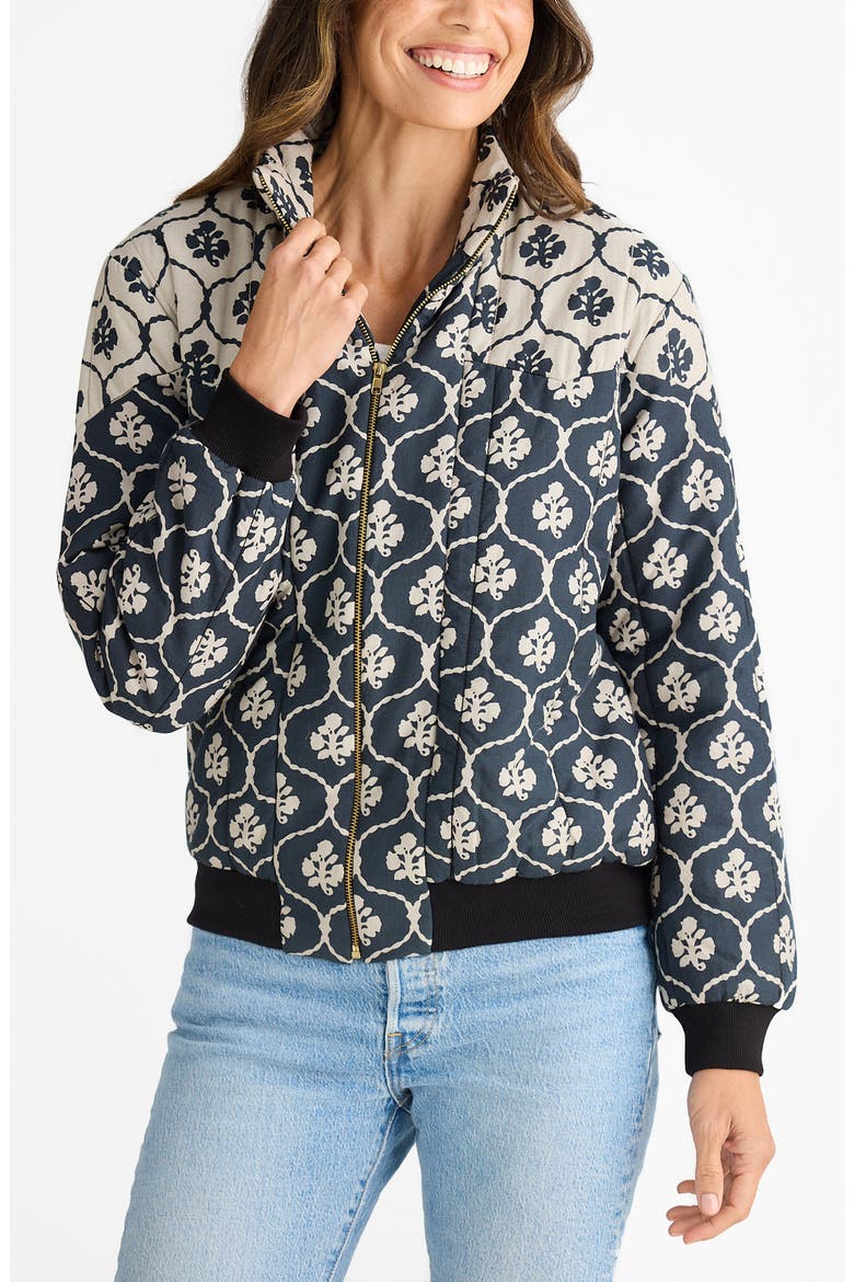 Thembie Quilted Bomber Jacket, Alternate, color, MOONLIGHT PAISLEY