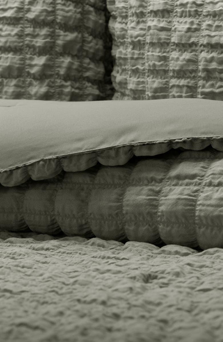 HOMESPUN Seersucker Textured 3-Piece Comforter Set, Alternate, color, Willow