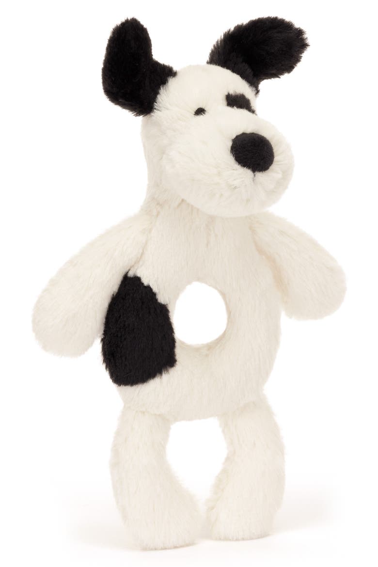 Bashful Puppy 7-Inch Ring Rattle, Alternate, color, WHITE MULTI