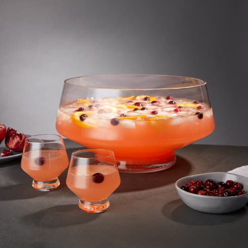 Viski Raye Footed Heavy Base Punch Bowl In Clear