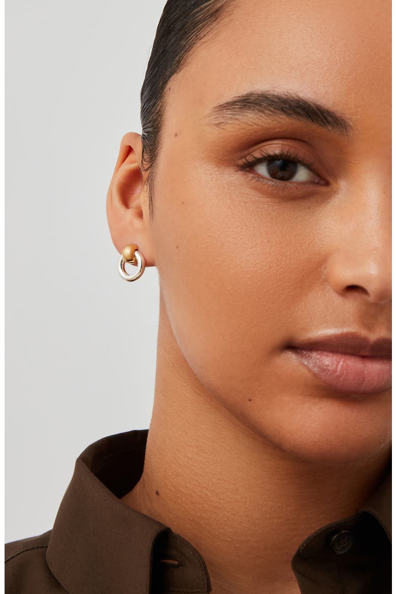 Faye Mini Puffy Knocker Earrings, Alternate, color, HIGH POLISH SILVER