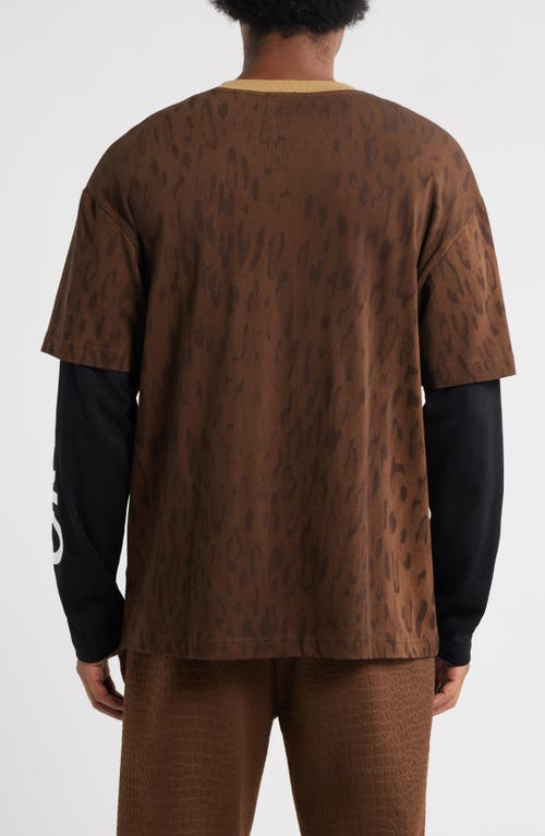 Santo Studio Preda Layered Look T-shirt In Brown