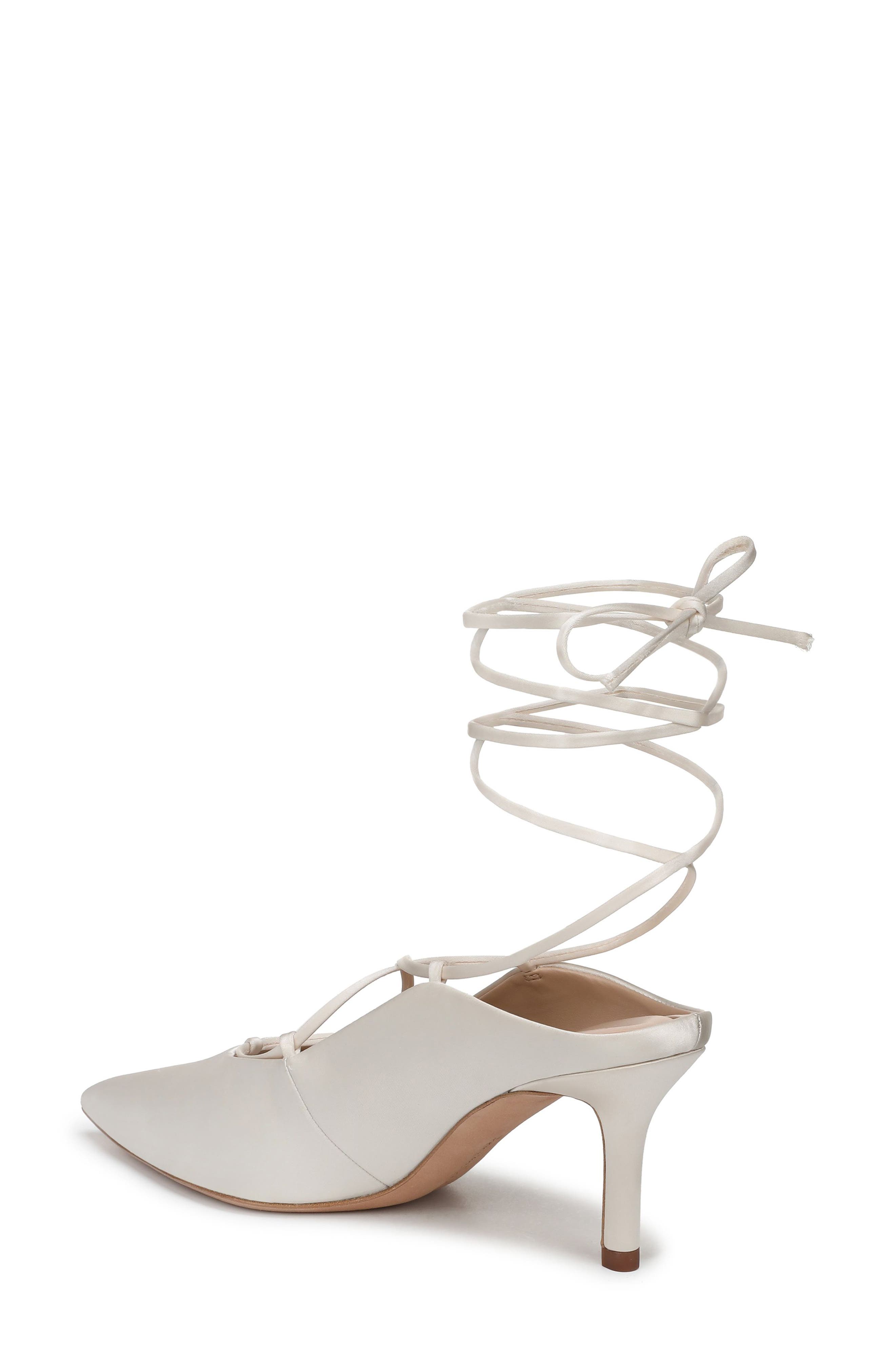 Sloan Ankle Wrap Pointed Toe Mule Pump, Alternate, color, IVORY