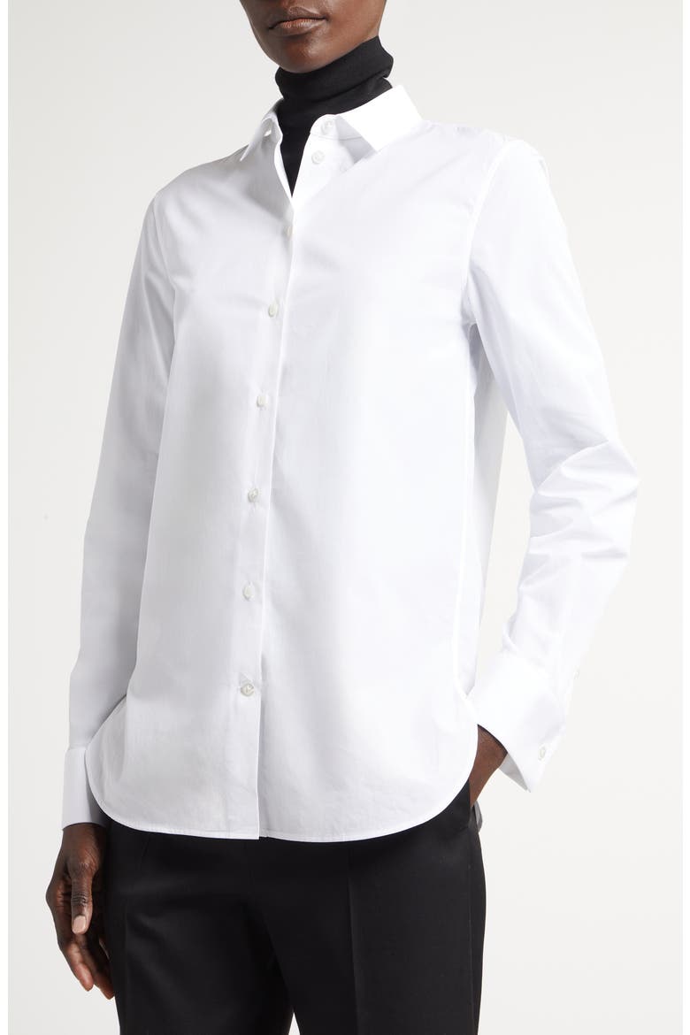 Metis Cotton Button-Up Shirt, Alternate, color, WHITE