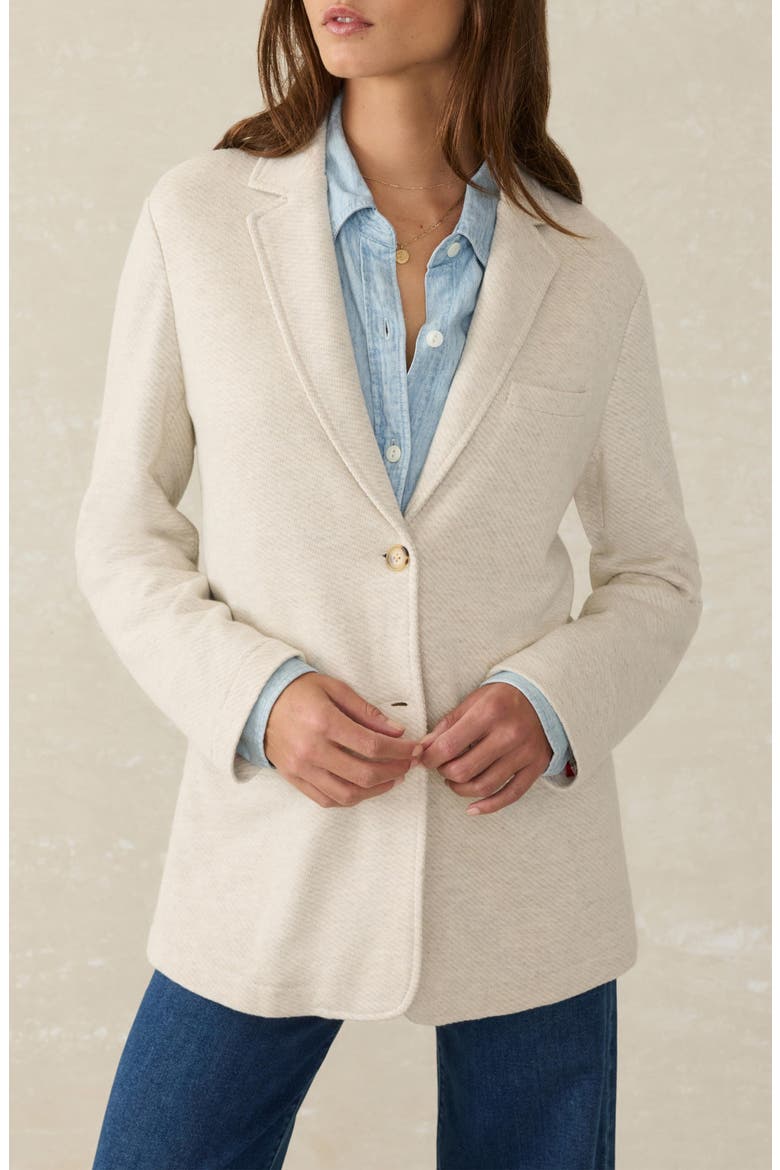 Inlet Cotton Blend Knit Blazer, Main, color, LIGHT OATMEAL MELANGE