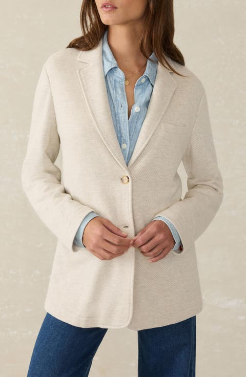 Inlet Cotton Blend Knit Blazer