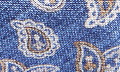 Shop Edward Armah Neat Paisley Silk Bow Tie In Denim