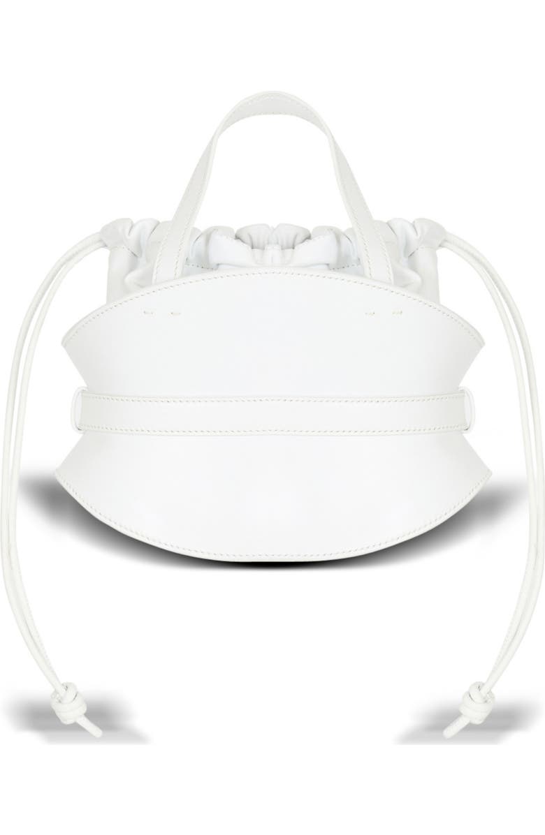 Balmain Shuffle Mini bag in calfskin leather, Alternate, color, White