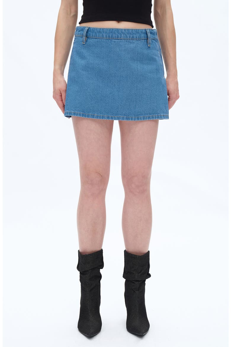 Denim Miniskirt, Main, color, MEDIUM BLUE