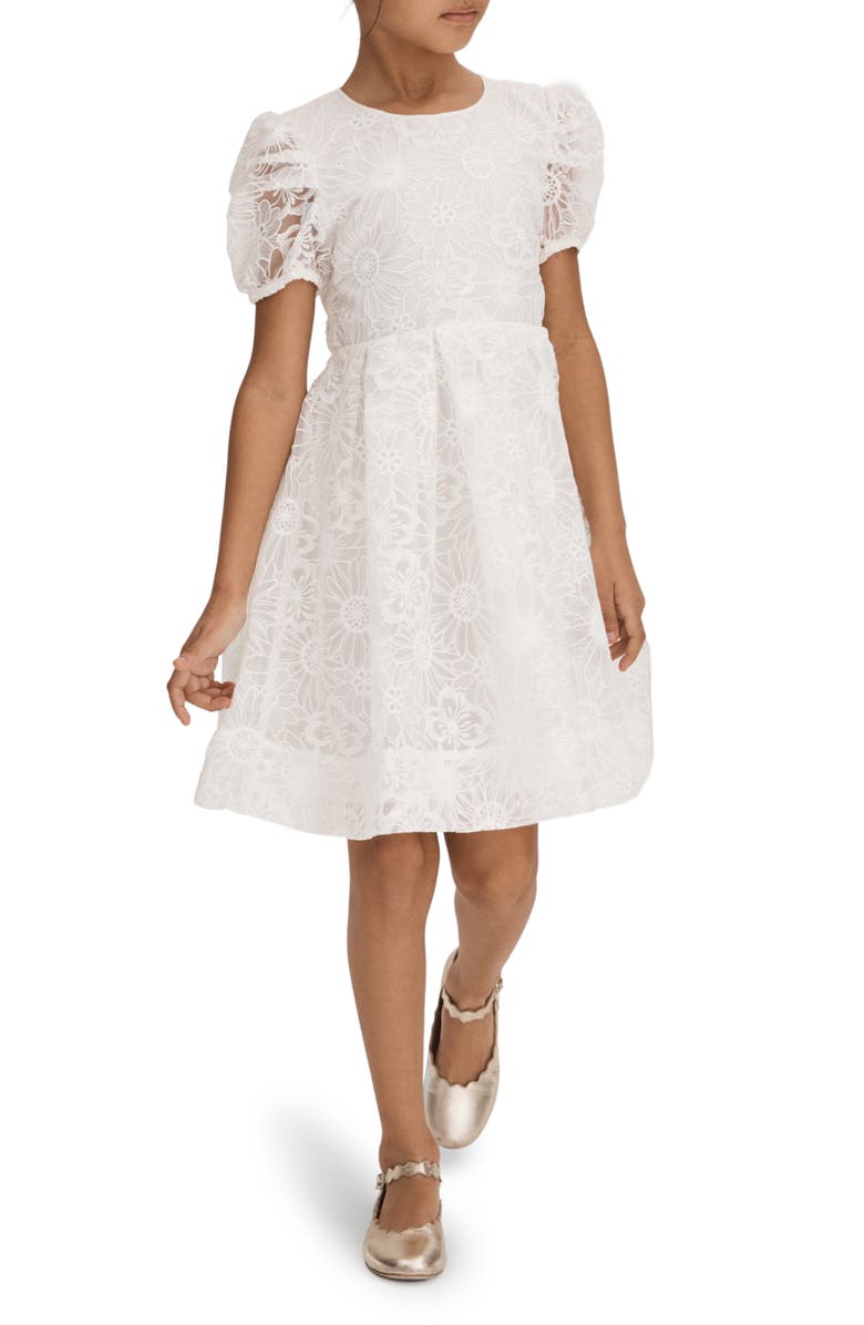 Reiss Kids' Emelie Floral Puff Sleeve Party Dress, Main, color, 