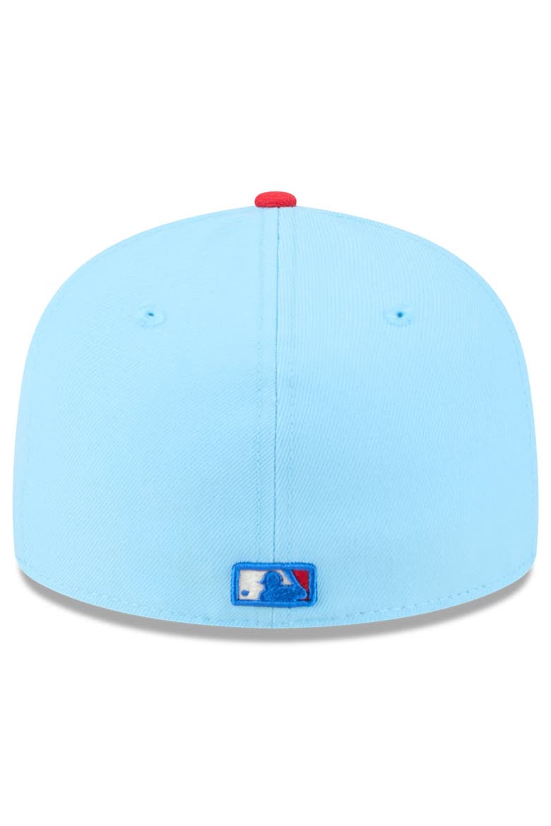 Men's New Era Light Blue/Red Arizona Diamondbacks 2025 Fourth of July Low Profile 59FIFTY Fitted Hat, Alternate, color, Light Blue