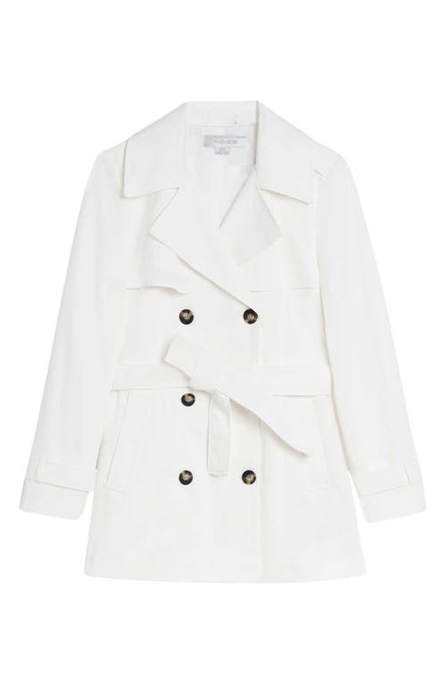 Noize Medium Trench Coat In White