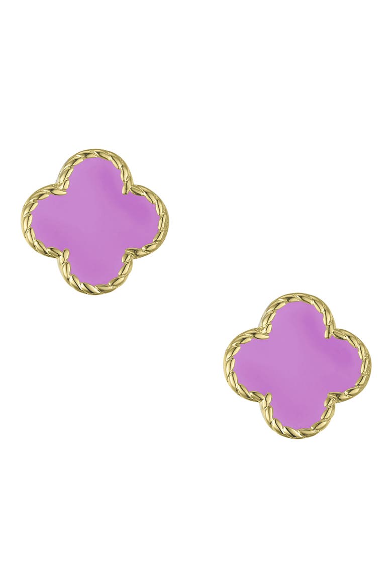 Kids' Clover Stud Earrings, Main, color, PURPLE