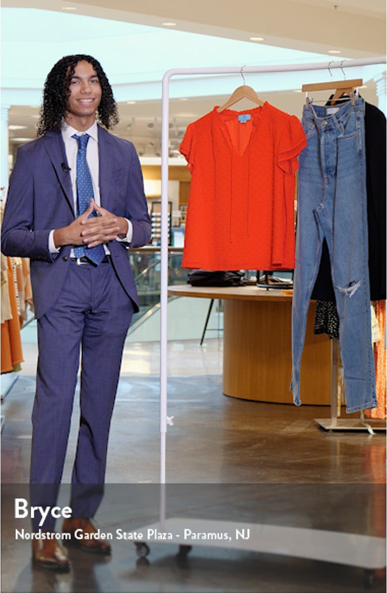 Tie Neck Flutter Sleeve Top, sales video thumbnail