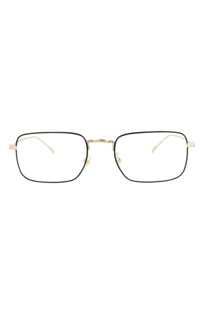 Montblanc 56mm Square Optical Glasses, Main, color, Gold Transparent