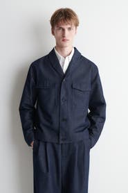 COS Shawl-collar Denim-effect Shirt Jacket