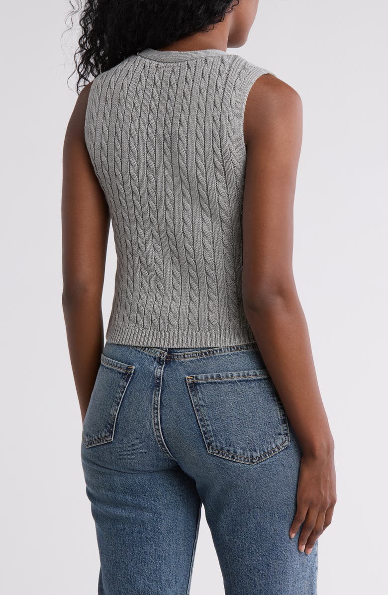 Love By Design Brea Button Front Vest, Alternate, color, Med Grey Heather