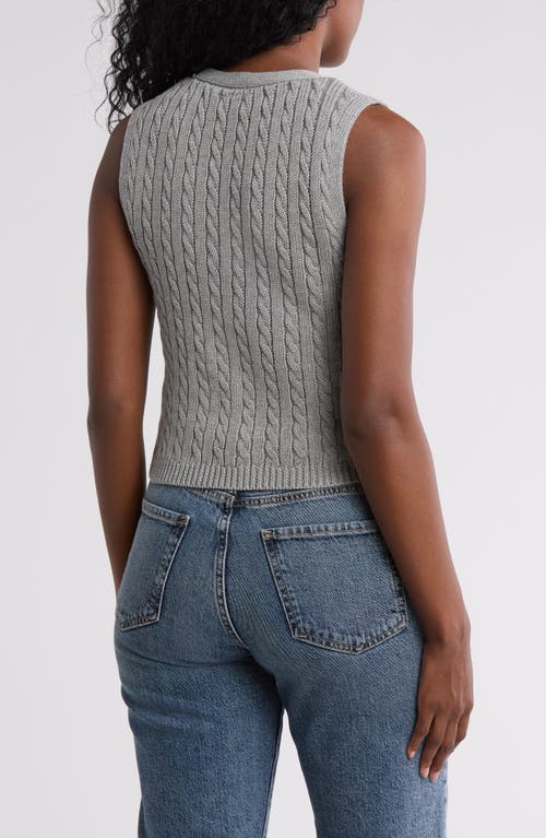 Love By Design Brea Button Front Vest In Med Grey Heather