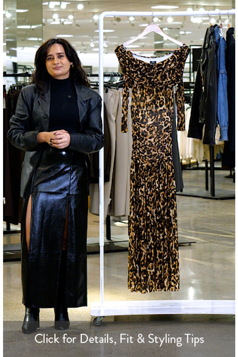 Emmeline Leopard Print Off the Shoulder Maxi Dress video