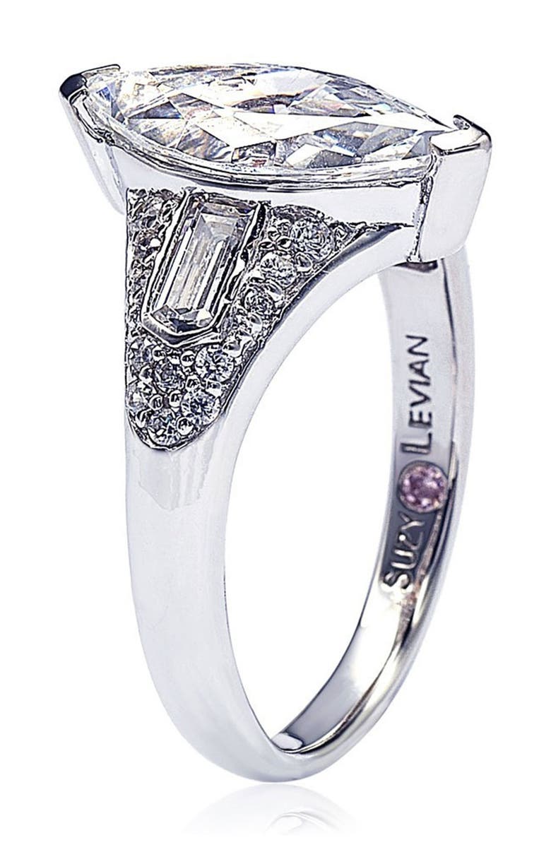 SUZY LEVIAN Marquise CZ Ring, Alternate, color, White