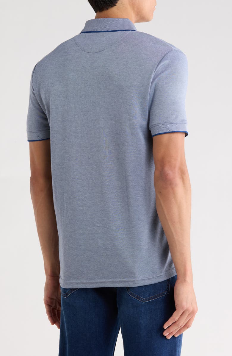 DENIM AND FLOWER Tipped Quarter Zip Polo, Alternate, color, Navy