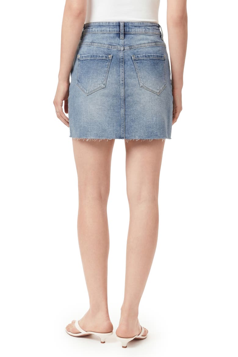 The High Waist Denim Miniskirt, Alternate, color, MARINA