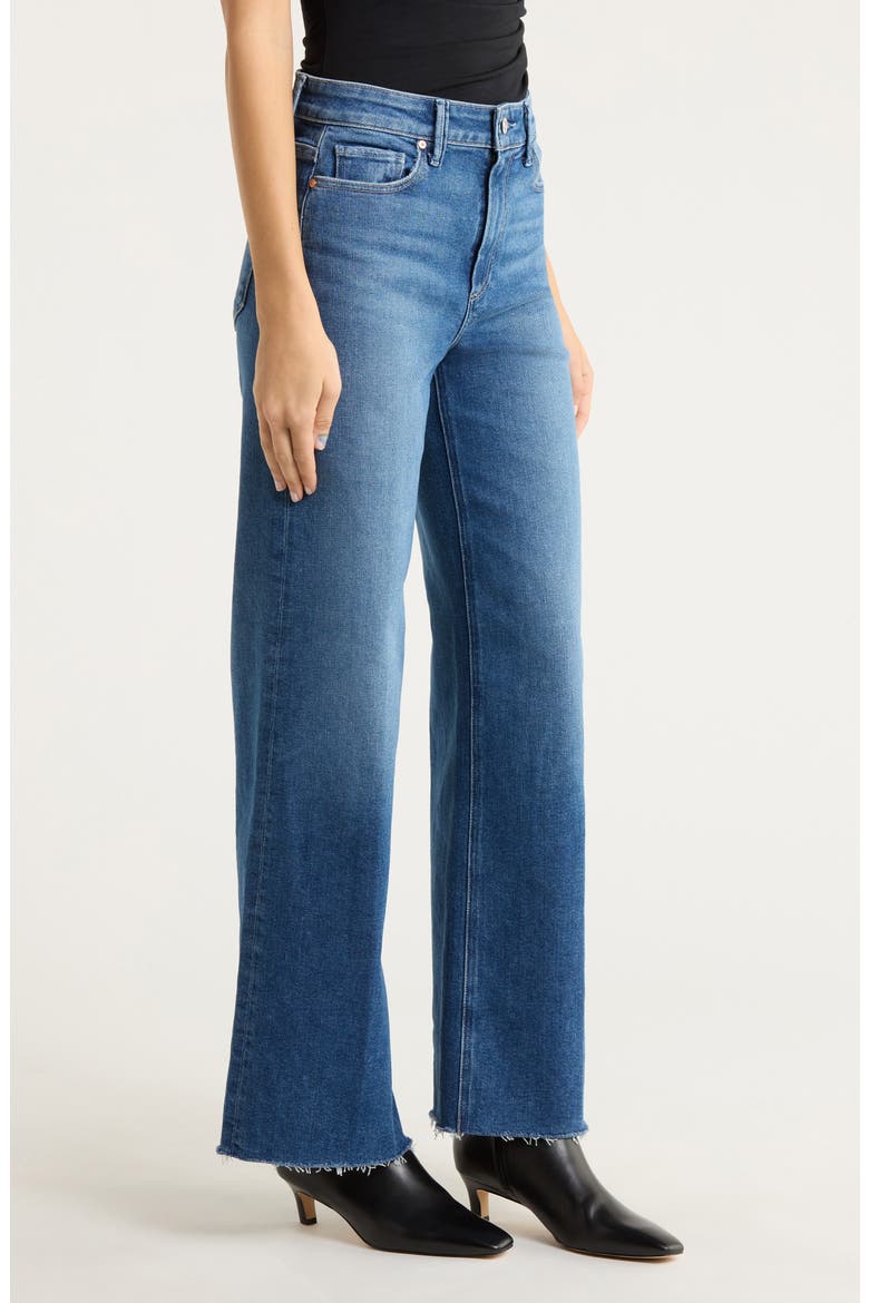 Anessa High Waist Raw Hem Wide Leg Jeans, Alternate, color, HACKNEY