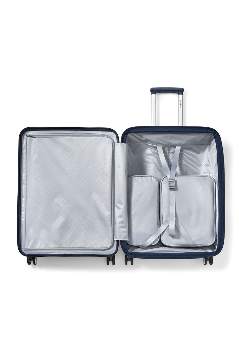 Paralux Expandable 24" Medium Checked Spinner Luggage, Alternate, color, Midnight Navy