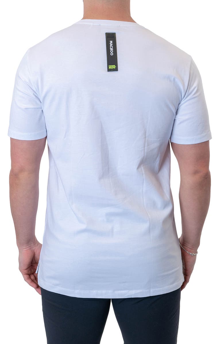 Maceoo Wake Up & Fight Appliqué Cotton Graphic T-Shirt, Alternate, color, White