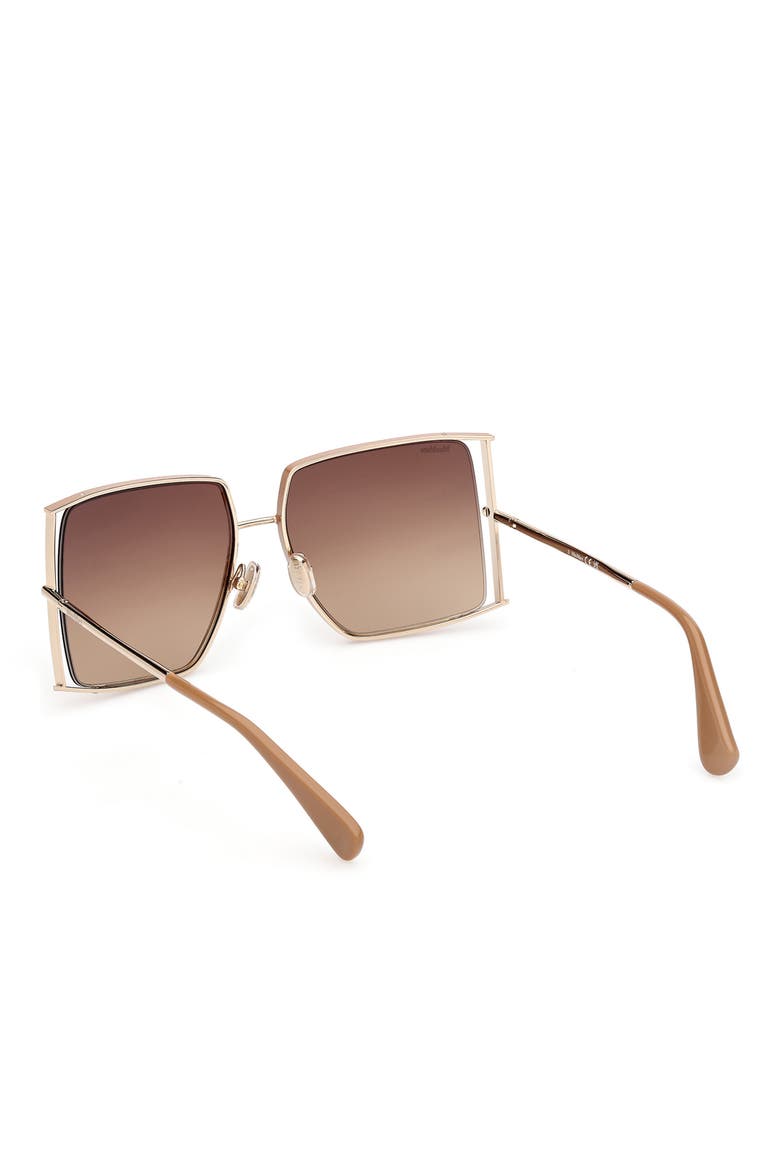 68mm Gradient Oversize Rectangular Sunglasses, Alternate, color, GOLD/ CAMEL BROWN / GRAD BROWN