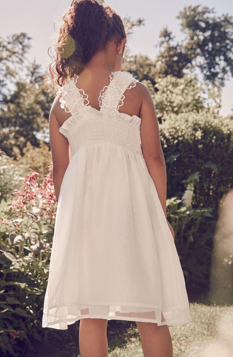 Laura Ashley Kids' 3D Floral Embellished Dress, Alternate, color, White