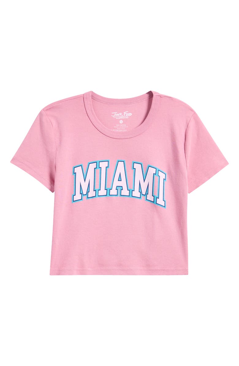 Junk Food Miami Location Cotton Graphic Baby Tee, Alternate, color, Lilas Pink