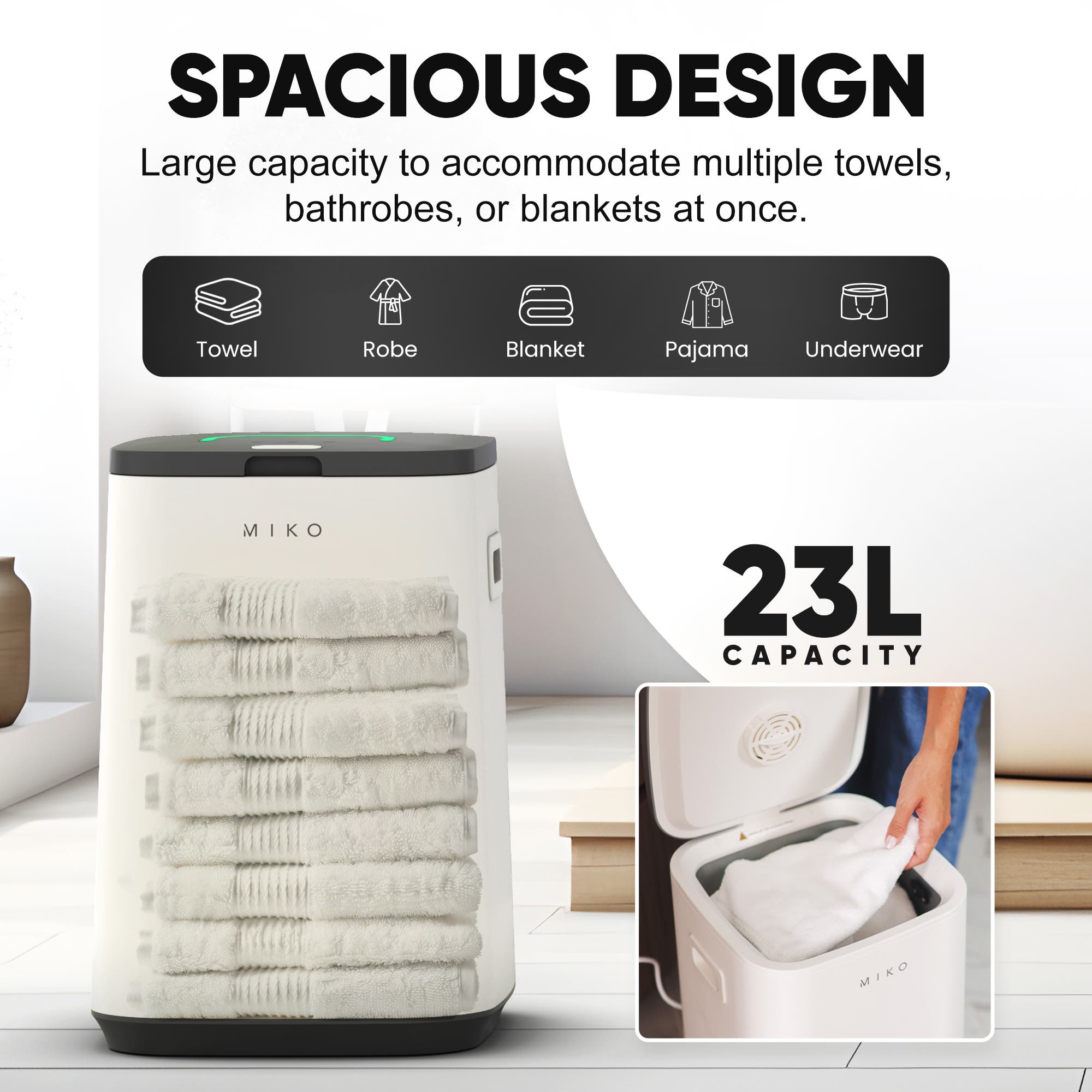 MIKO Nest Towel Warmer 23L Capacity with Aromatherapy | Nordstrom