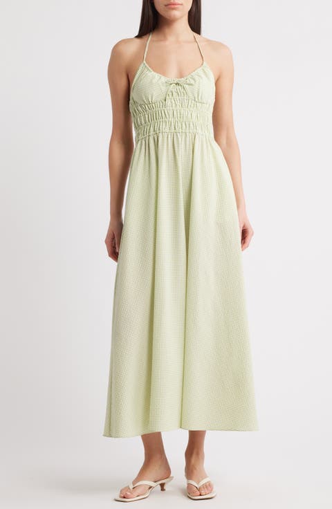 The Lolita Gingham Smocked Cover-Up Halter Dress