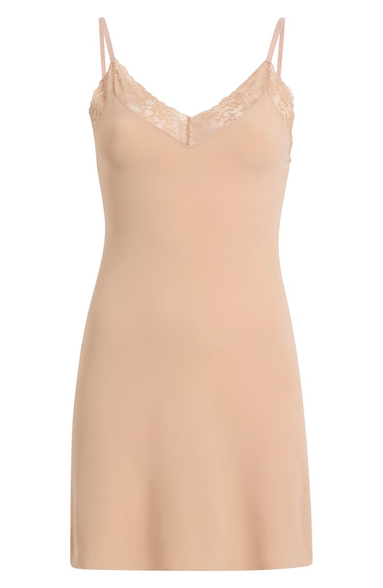 Commando Double Take Lace Trim Slip, Alternate, color, Beige