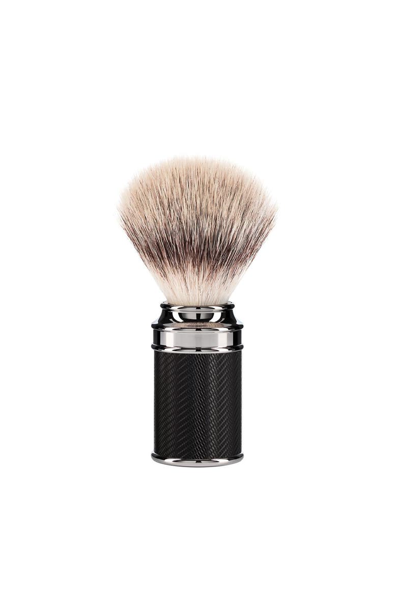 Traditional Black/Chrome Silvertip Fibre Shaving Brush, Main, color, Black and Chrome