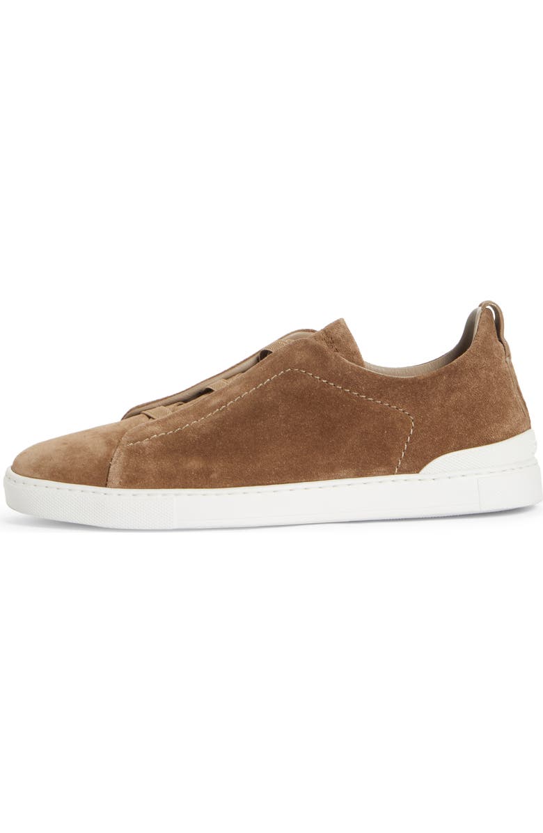 ZEGNA Triple Stitch Suede Slip-On Sneaker, Alternate, color,