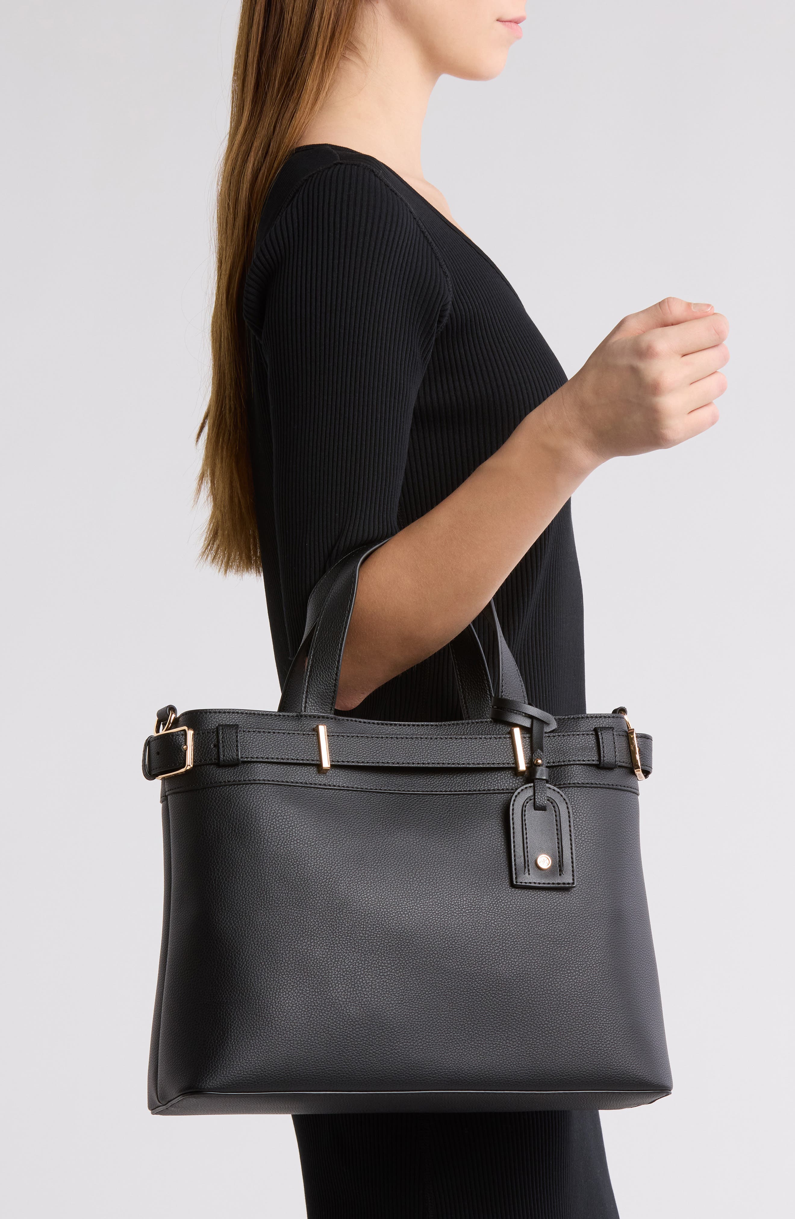 Anne Klein Belted Satchel, Alternate, color, 