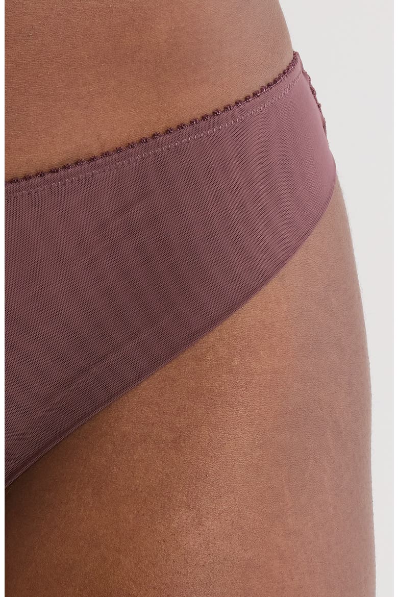 Embleme Lace Tanga Thong, Alternate, color, BYZANTINE