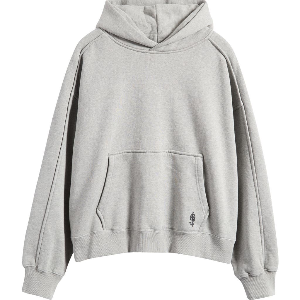 Free People A Cut Above Cotton Hoodie In Heather Grey