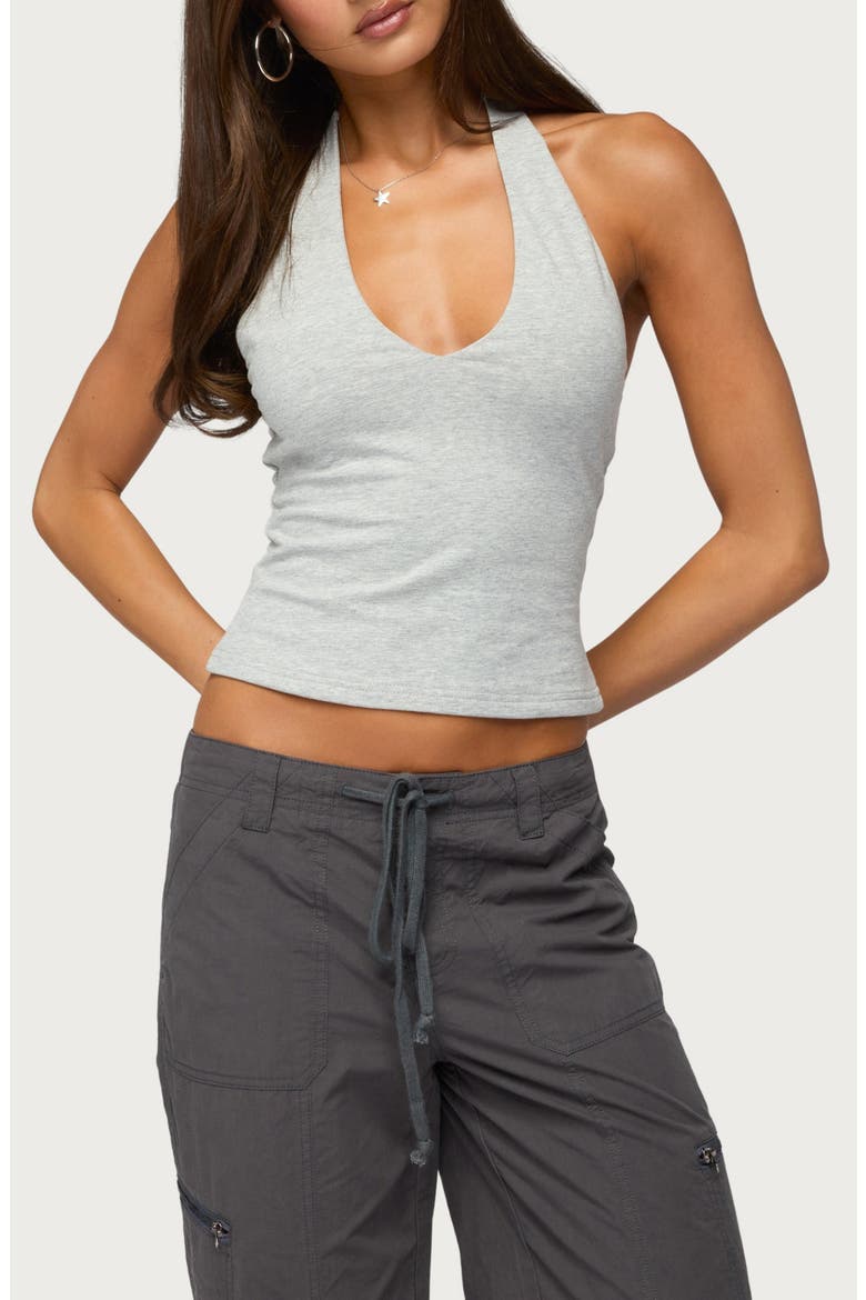 Bennet V-Neck Halter Top, Main, color, GRAY-MELANGE