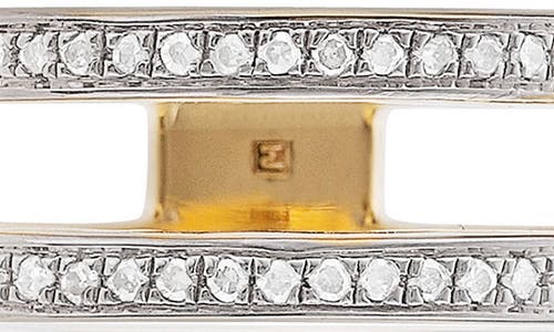 Monica Vinader Skinny Double Band Diamond Ring In Silver