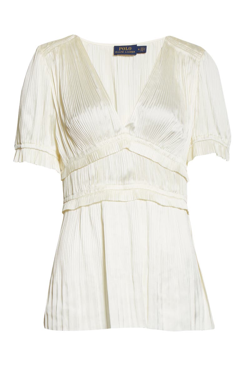 Joclyn Pleat Satin Top, Alternate, color, CLUBHOUSE CREAM