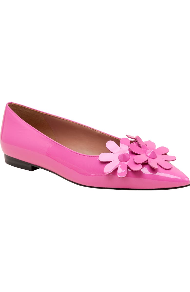 Linea Paolo Narcisus Pointed Toe Flat, Main, color, Magenta Patent